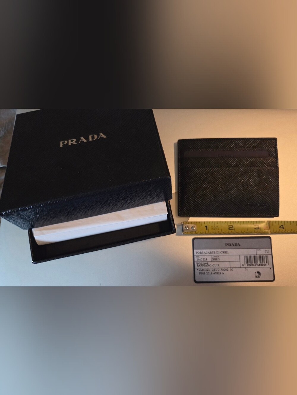 Prada Men’s Black Saffiano Leather Card Holder